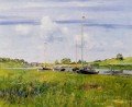 At the Boat Landing impressionism landscape William Merritt Chase